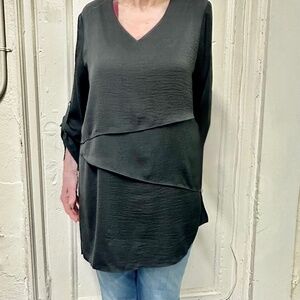 Asymmetrical layered rayon tunic-Medium/Large